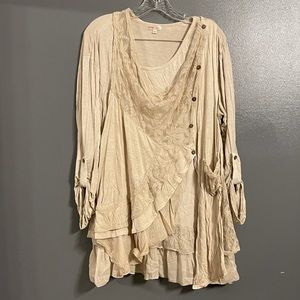 SoHo Chick cream colored lace and crochet top